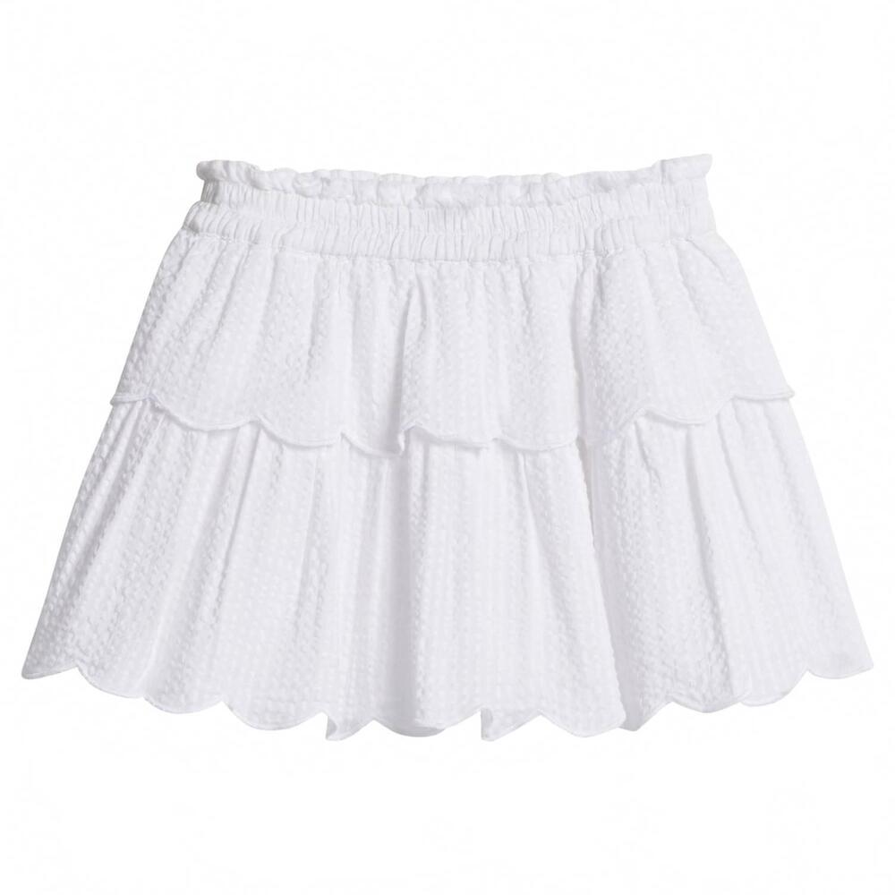 NEW BISBY kids' two tiered skort in white seersucker
